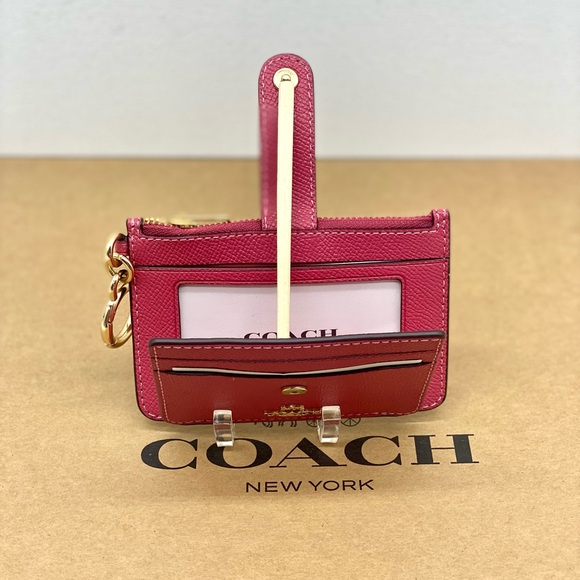 Coach Rose Card Holder with Key Ring Pink - Picture 12 of 12